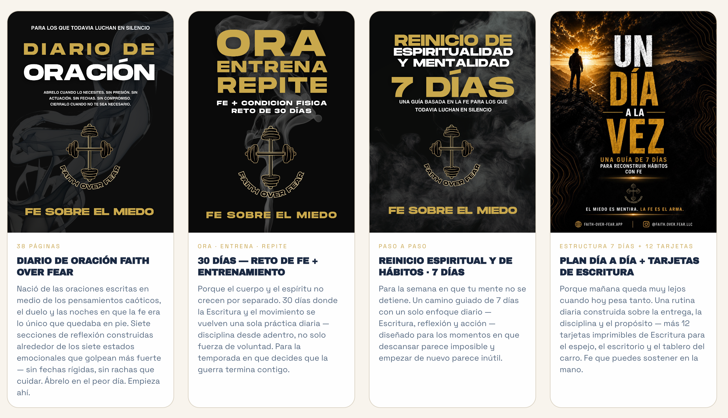 Combo Completo de Rutina Diario Faith Over Fear | Diarios Guiados, Arquitectura de Hábitos y Aplicación Web